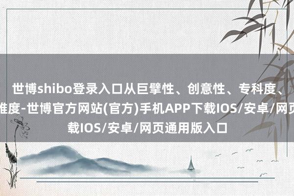 世博shibo登录入口从巨擘性、创意性、专科度、影响力等多维度-世博官方网站(官方)手机APP下载IOS/安卓/网页通用版入口