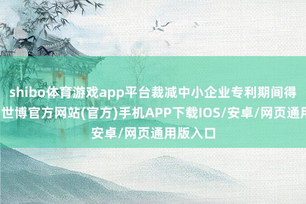 shibo体育游戏app平台裁减中小企业专利期间得到门槛-世博官方网站(官方)手机APP下载IOS/安卓/网页通用版入口