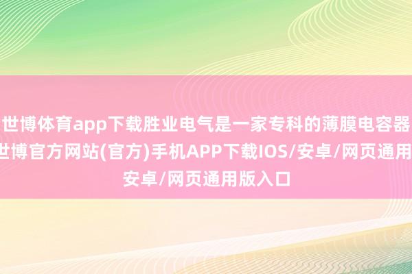 世博体育app下载胜业电气是一家专科的薄膜电容器企业-世博官方网站(官方)手机APP下载IOS/安卓/网页通用版入口
