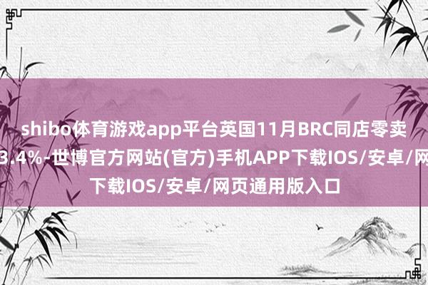 shibo体育游戏app平台英国11月BRC同店零卖销售同比着落3.4%-世博官方网站(官方)手机APP下载IOS/安卓/网页通用版入口