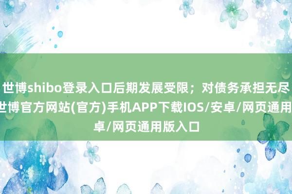 世博shibo登录入口后期发展受限；对债务承担无尽职守-世博官方网站(官方)手机APP下载IOS/安卓/网页通用版入口