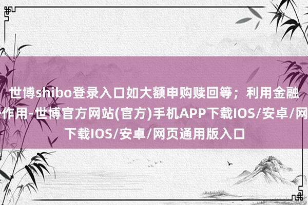 世博shibo登录入口如大额申购赎回等;利用金融繁衍品的杠杆作用-世博官方网站(官方)手机APP下载IOS/安卓/网页通用版入口