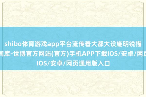 shibo体育游戏app平台流传着大都大设施明锐描画词的重要词库-世博官方网站(官方)手机APP下载IOS/安卓/网页通用版入口