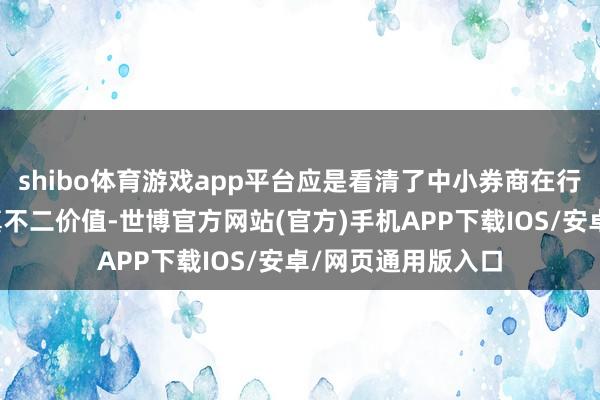 shibo体育游戏app平台应是看清了中小券商在行业整合波浪中的真不二价值-世博官方网站(官方)手机APP下载IOS/安卓/网页通用版入口