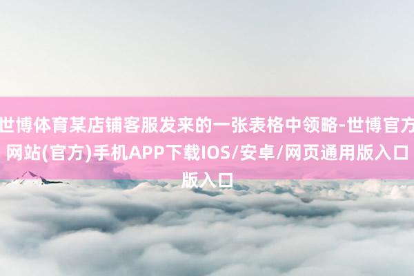世博体育某店铺客服发来的一张表格中领略-世博官方网站(官方)手机APP下载IOS/安卓/网页通用版入口
