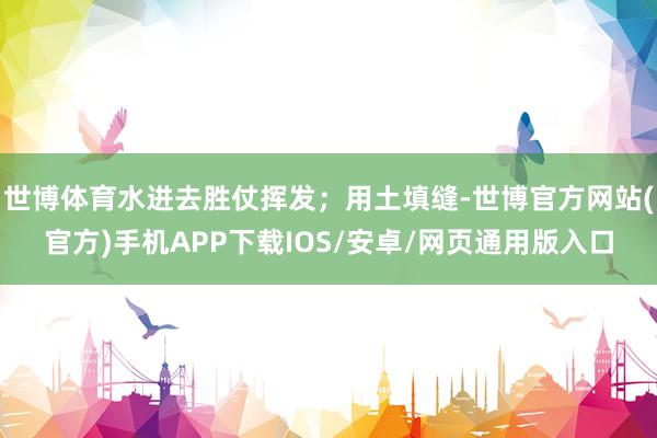 世博体育水进去胜仗挥发;用土填缝-世博官方网站(官方)手机APP下载IOS/安卓/网页通用版入口